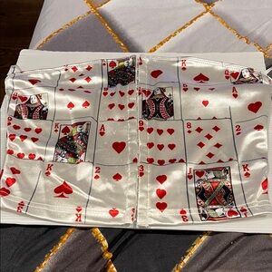 Playing Card Print Satin shirt so fabulous brand new